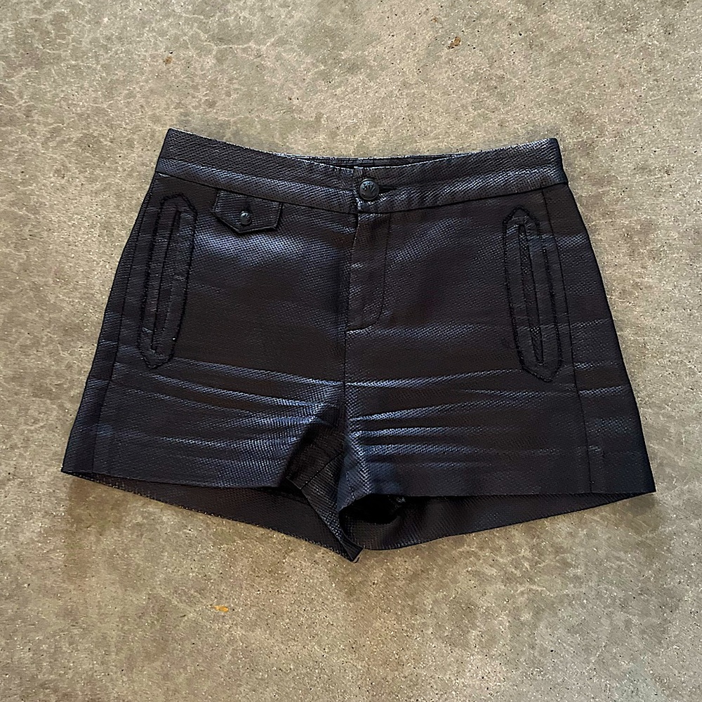 RAG & BONE WOMEN’S TATIANA JACQUARD METALLIC SHORTS, SIZE US 2, BLACK